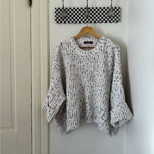 Oversized Multicolor Textured Knit Sweater